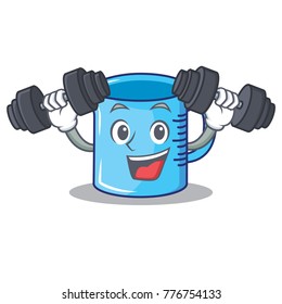 Fitness measuring cup character cartoon