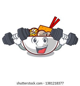 Fitness meatball fried on the cartoon plate