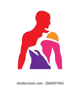 Fitness men and women logo design.Gym vector logo design.