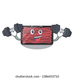 Fitness minced meat isolated in the character