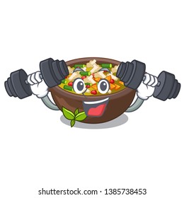 Fitness minestrone isolated with in the cartoon