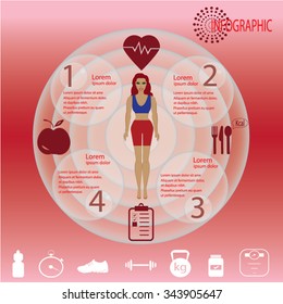 Fitness minimal info graphics template illustration
