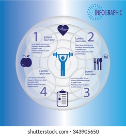 Fitness minimal info graphics template illustration
