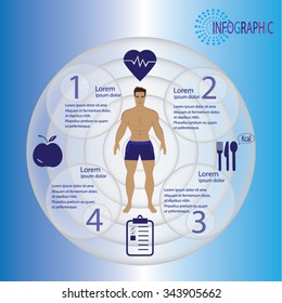 Fitness minimal info graphics template illustration

