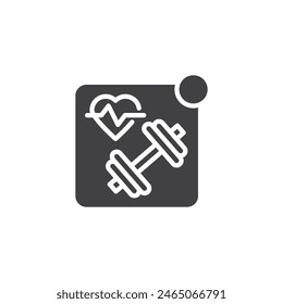 Fitness mobile application vector icon. filled flat sign for mobile concept and web design. Fitness App glyph icon. Symbol, logo illustration. Vector graphics