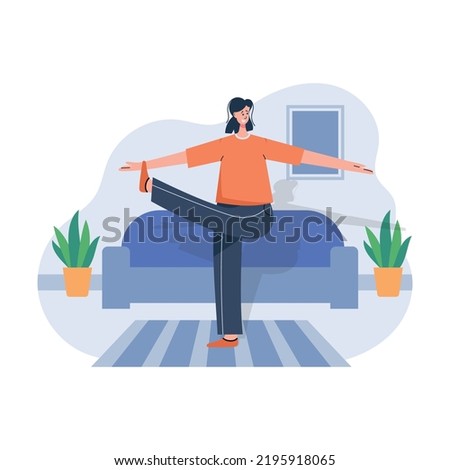 Fitness model doing exercise in home