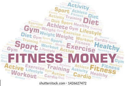 Fitness Money word cloud. Wordcloud made with text only.