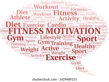 Fitness Motivation word cloud. Wordcloud made with text only.