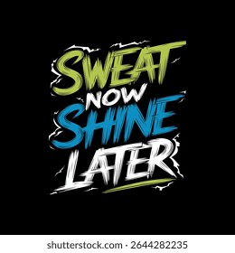 Fitness motivational graffiti typography t-shirt design print
