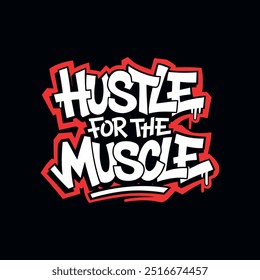 Fitness Diseño de camiseta de Vector de tipografía de graffiti motivacional