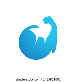 Fitness muscle logo template vector icon design