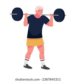 fitness muscular man illustration isolated