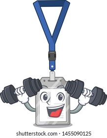 Fitness name tag in the character shape