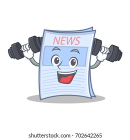 Fitness newspaper character cartoon style