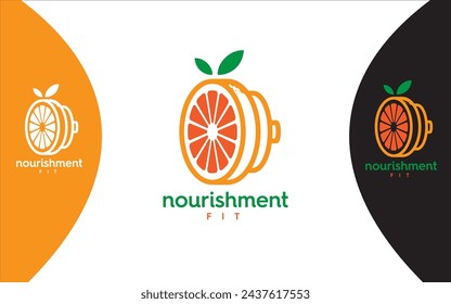 fitness nourishment modern logo vector