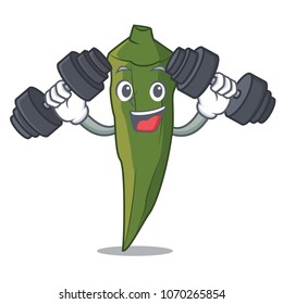 Fitness Okra Character Cartoon Style