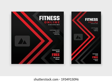 fitness online coaching social media post and story design template