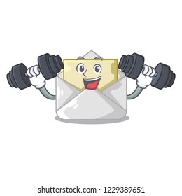 Fitness opened and closed envelopes shaped cartoon