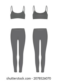 Fitness outfit, top and leggings. vector