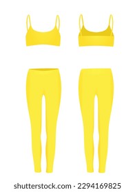 Fitness outfit, top and leggings. vector