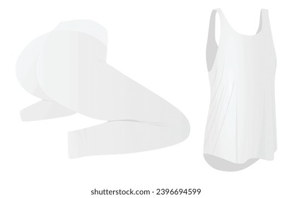 Fitness outfit, top and leggings. vector