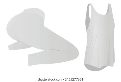Fitness outfit, top and leggings. vector