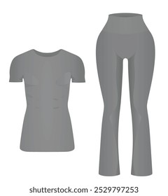 Fitness outfit, top and leggings. vector