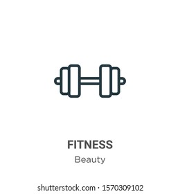 Fitness outline vector icon. Thin line black fitness icon, flat vector simple element illustration from editable beauty concept isolated on white background
