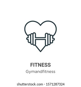 Fitness outline vector icon. Thin line black fitness icon, flat vector simple element illustration from editable gymandfitness concept isolated on white background