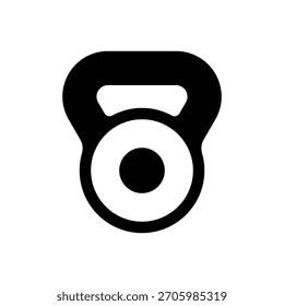 Fitness. Konturenstrichvektorsymbol mit schwarz gefüllten Details.