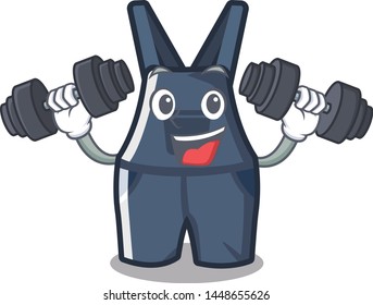 Fitness overalls isolated with in the mascot