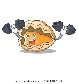 Fitness oyster character cartoon style