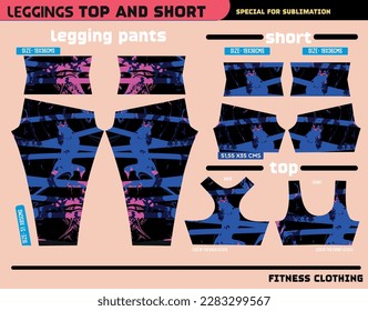 fitness pants top and short,sport wear ready to use