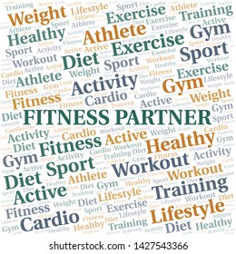 Fitness Partner word cloud. Wordcloud made with text only.