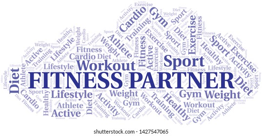 Fitness Partner word cloud. Wordcloud made with text only.
