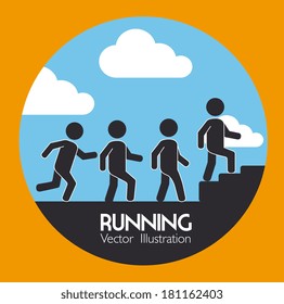 fitness pattern over yellow background vector illustration