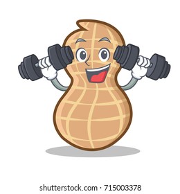 Fitness peanut character cartoon style