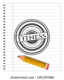 Fitness pencil effect. Vector Illustration. Detailed.