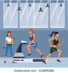 Fitness people cartoon