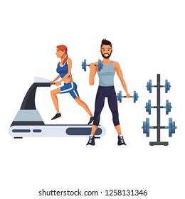 Fitness people cartoon