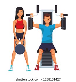 Fitness people cartoon