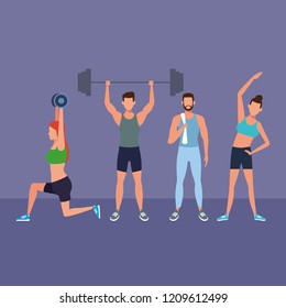 fitness people doing exercise