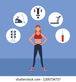 Fitness people and gym