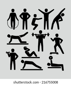Fitness people icons 