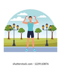 Fitness people at park