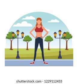 Fitness people at park