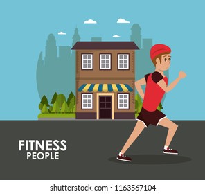 Fitness people running