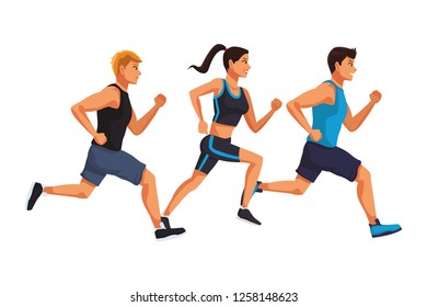 Fitness people running