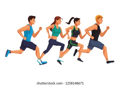 Fitness people running