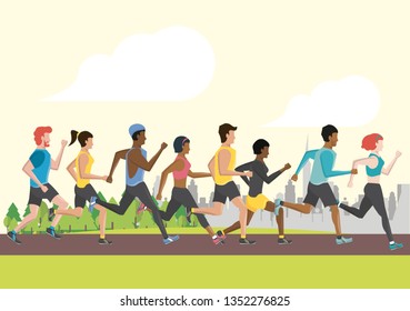 Fitness people running